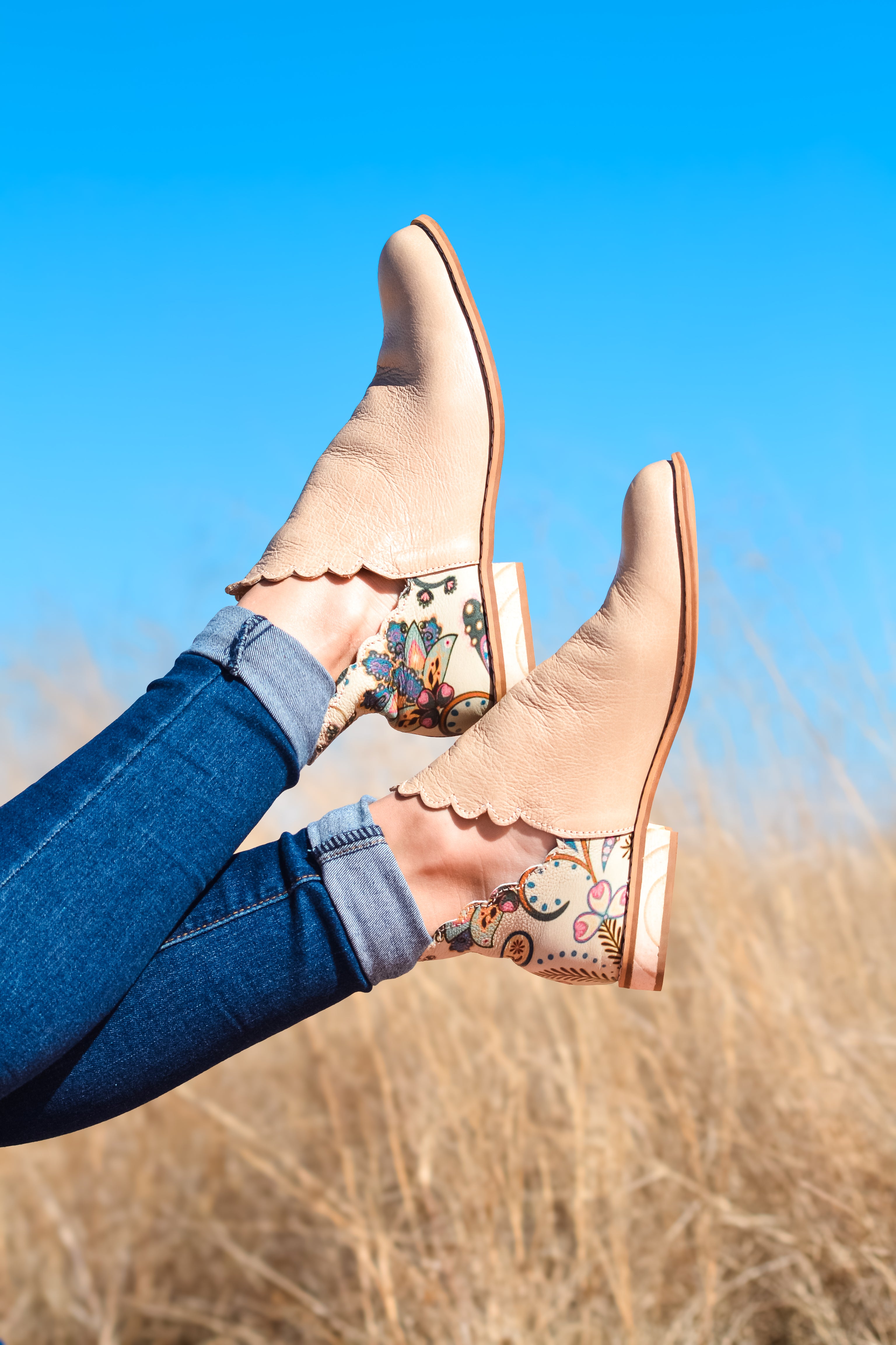 Lyla Boot Nude & Paisley