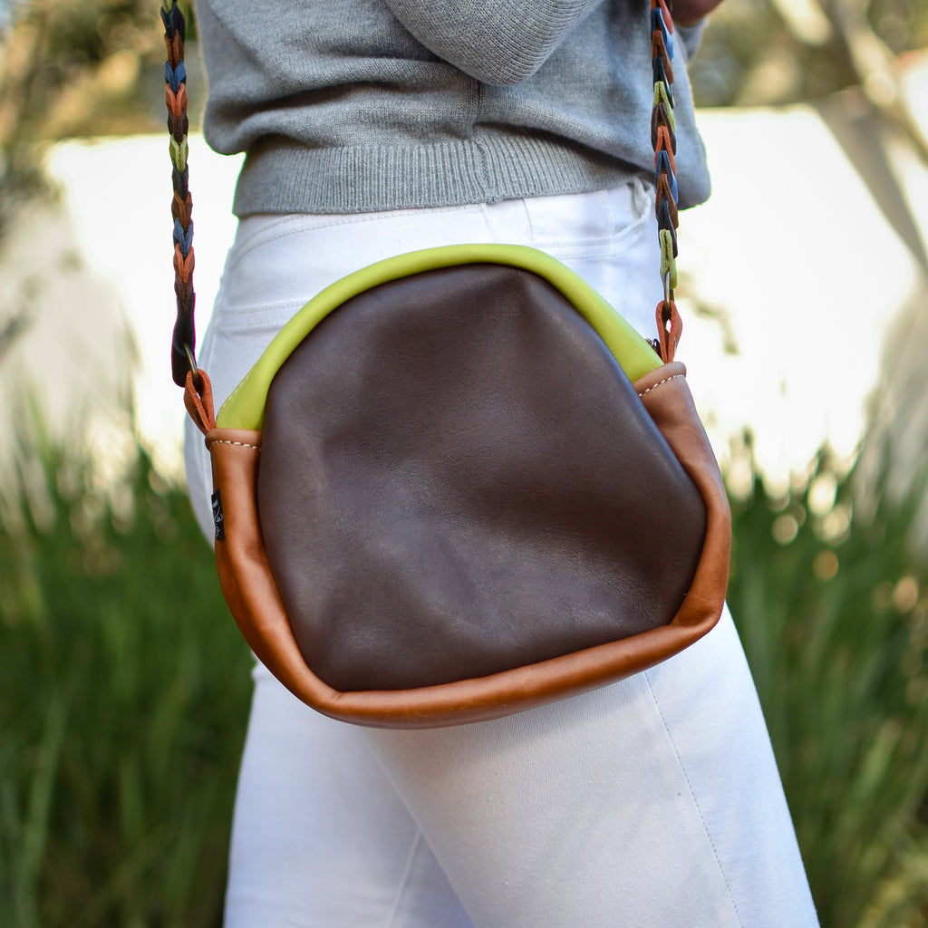 Handbag Blue/Print/Tan