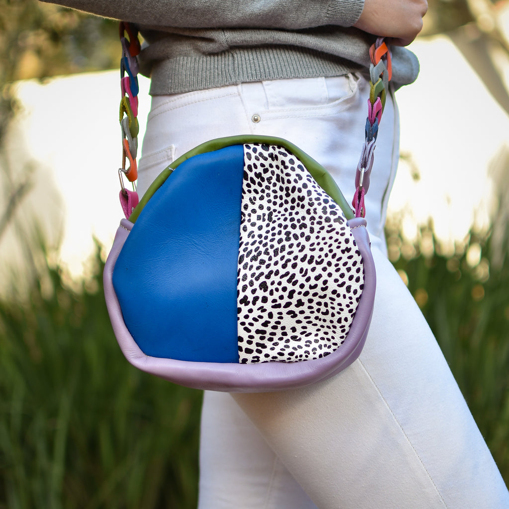 Handbag Blue/Print/Purple