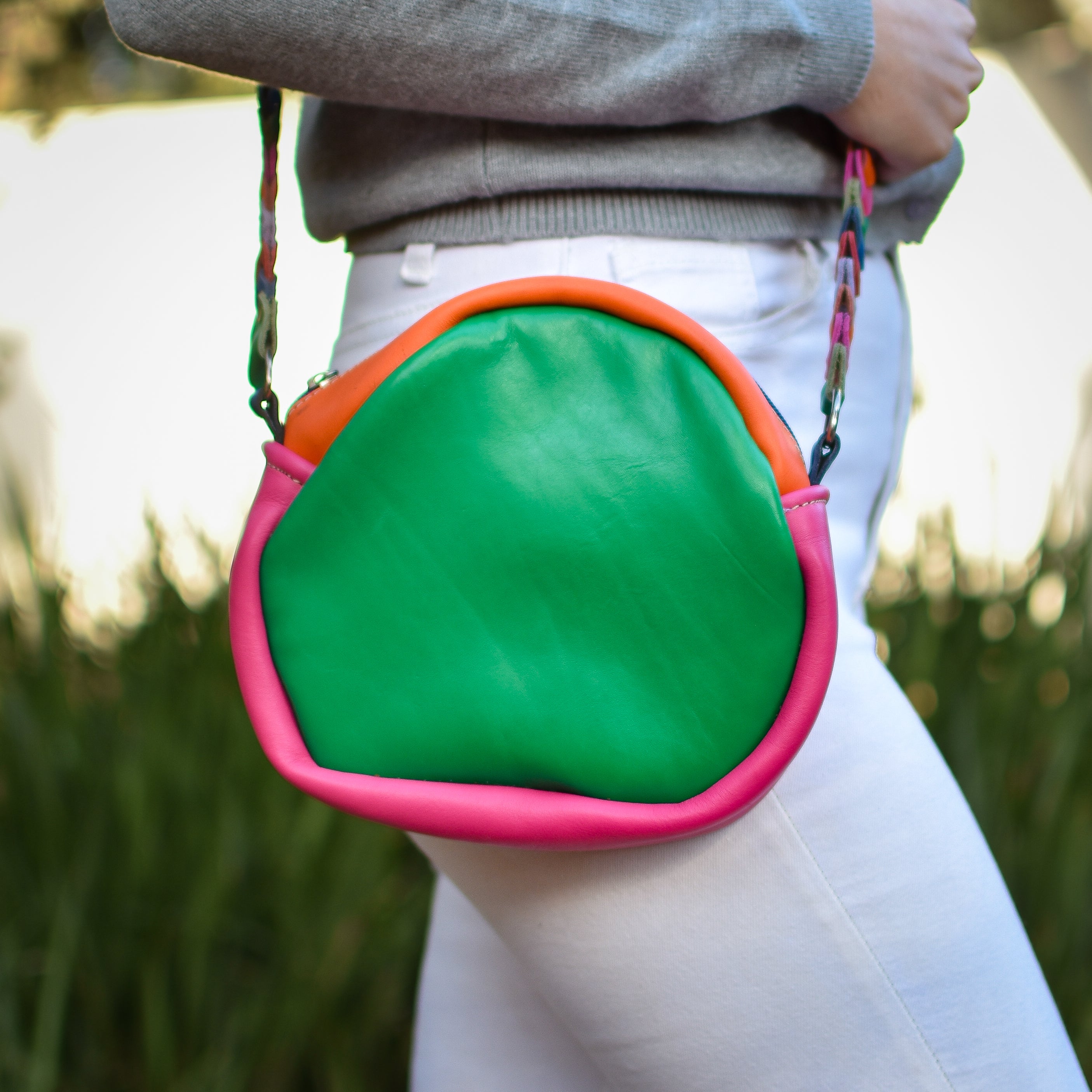 Handbag Purple/Check/Pink