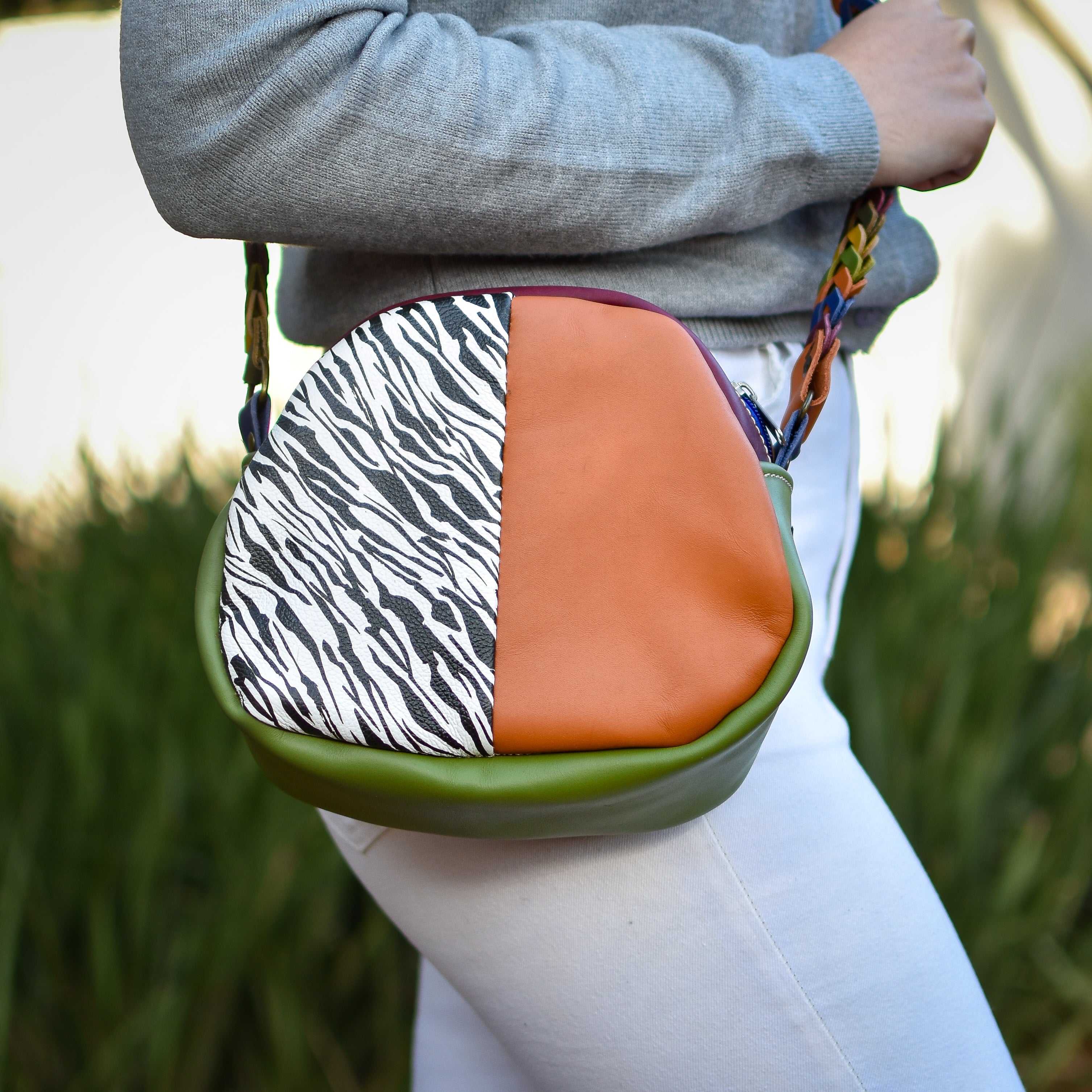 Handbag Zebra/Orange/Green