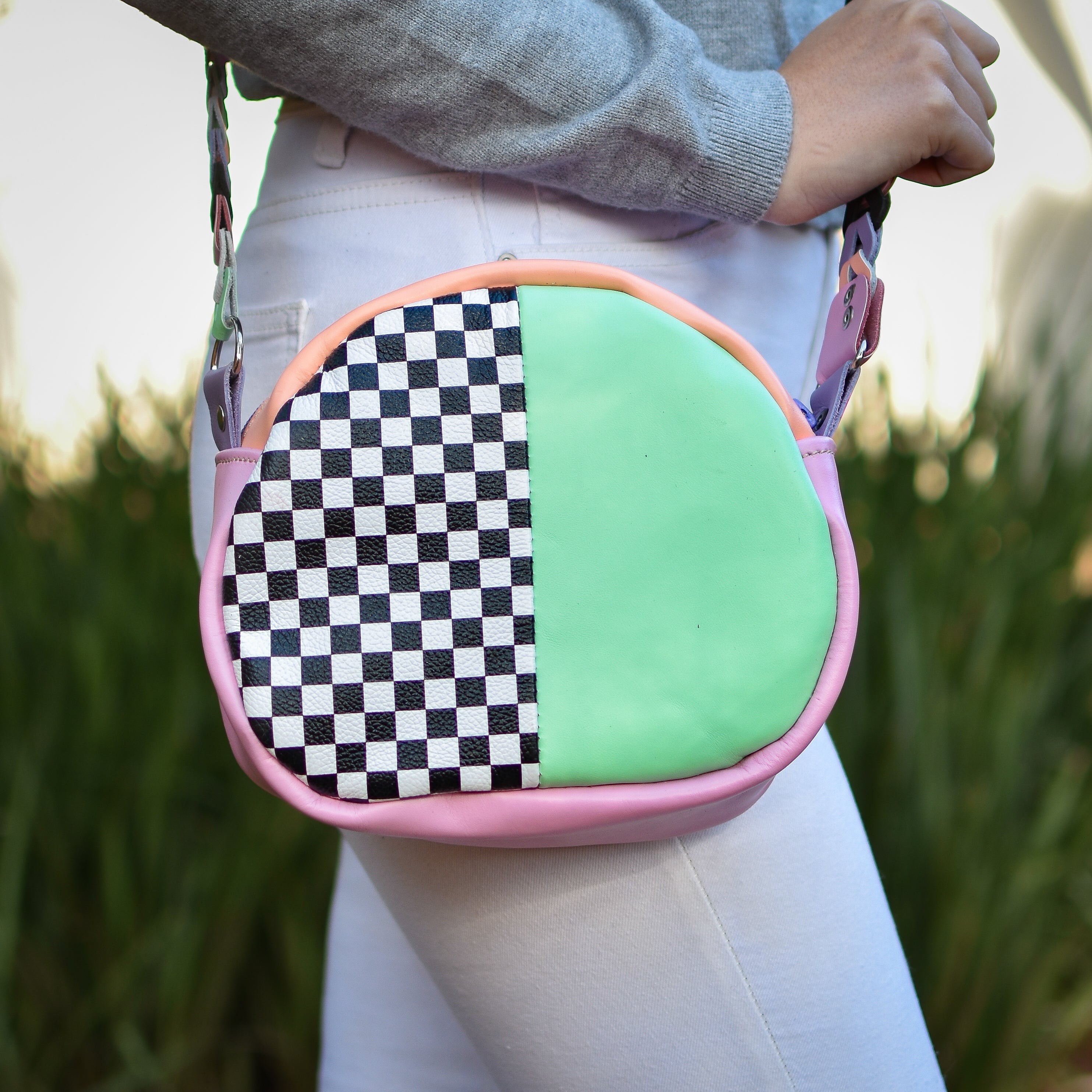 Handbag Check/Green/Pink
