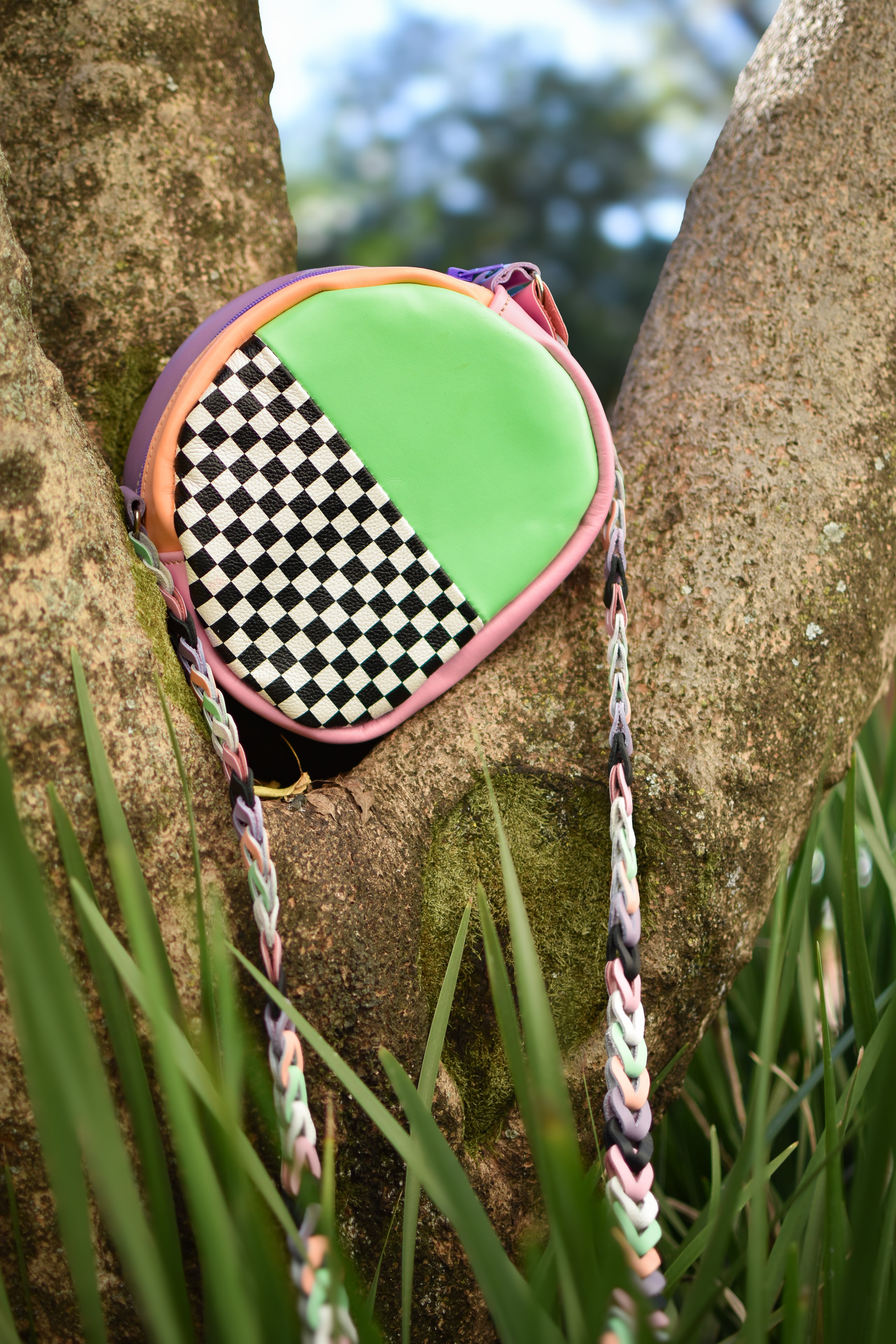 Handbag Check/Green/Pink