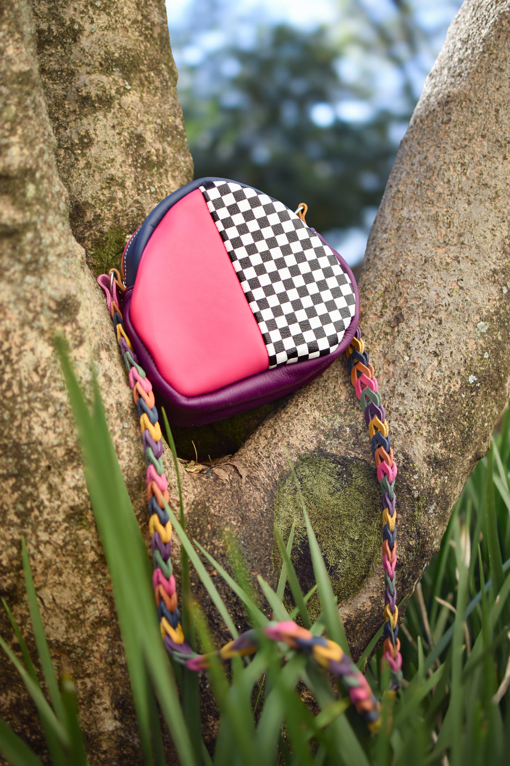 Handbag Pink/Check/Purple
