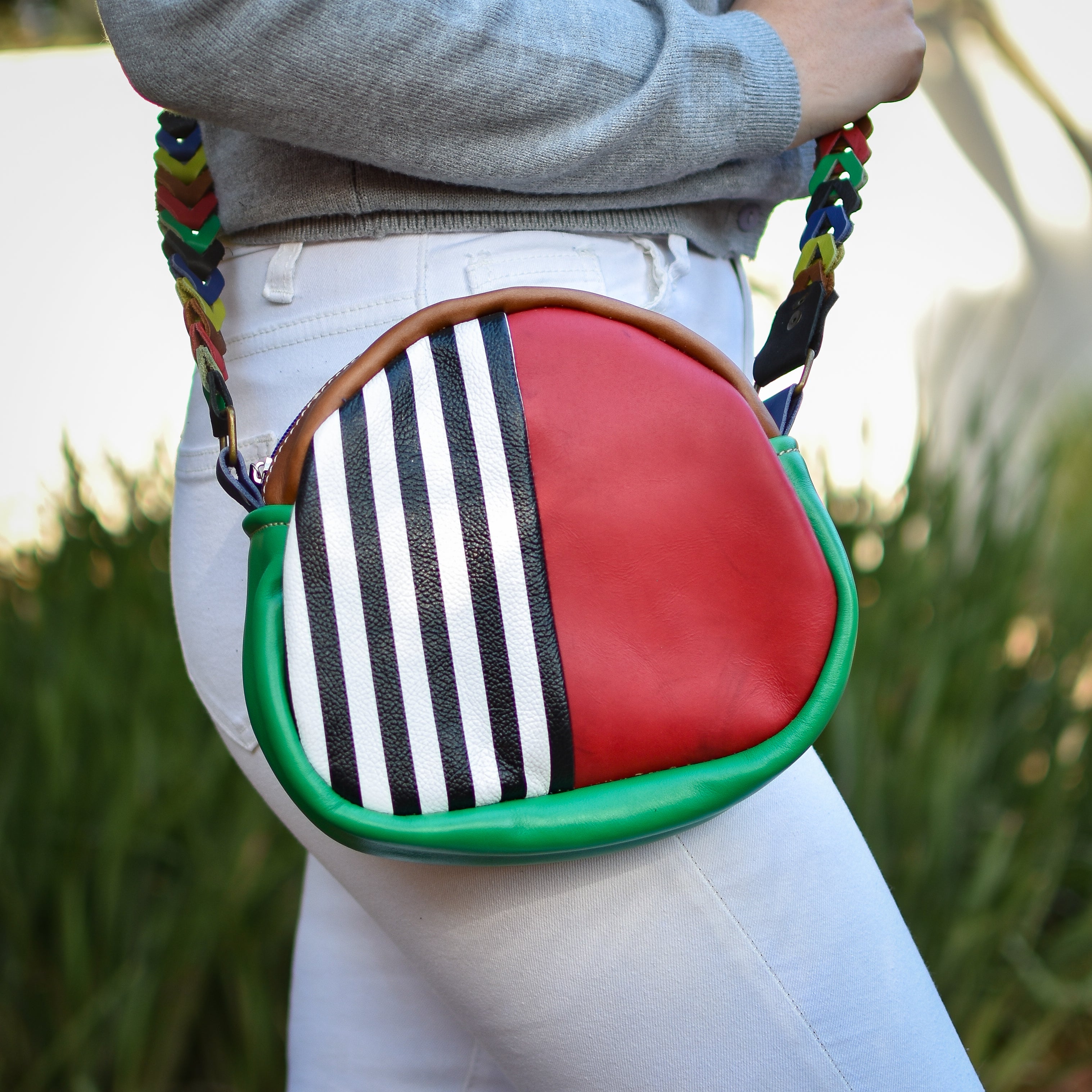 Handbag Stripes/Red/Green