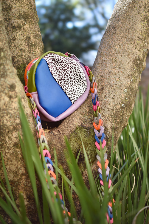 Handbag Blue/Print/Purple