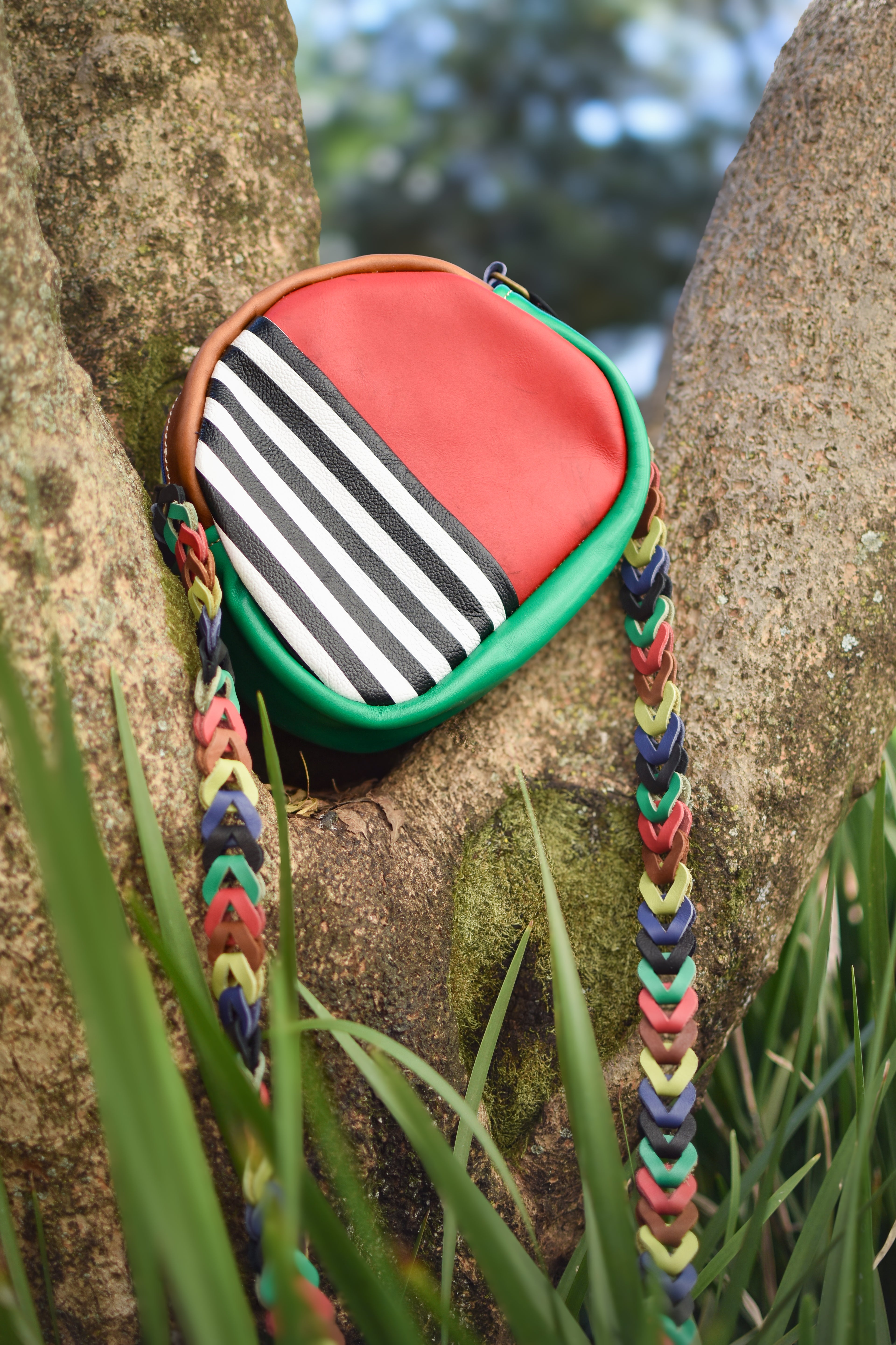 Handbag Stripes/Red/Green