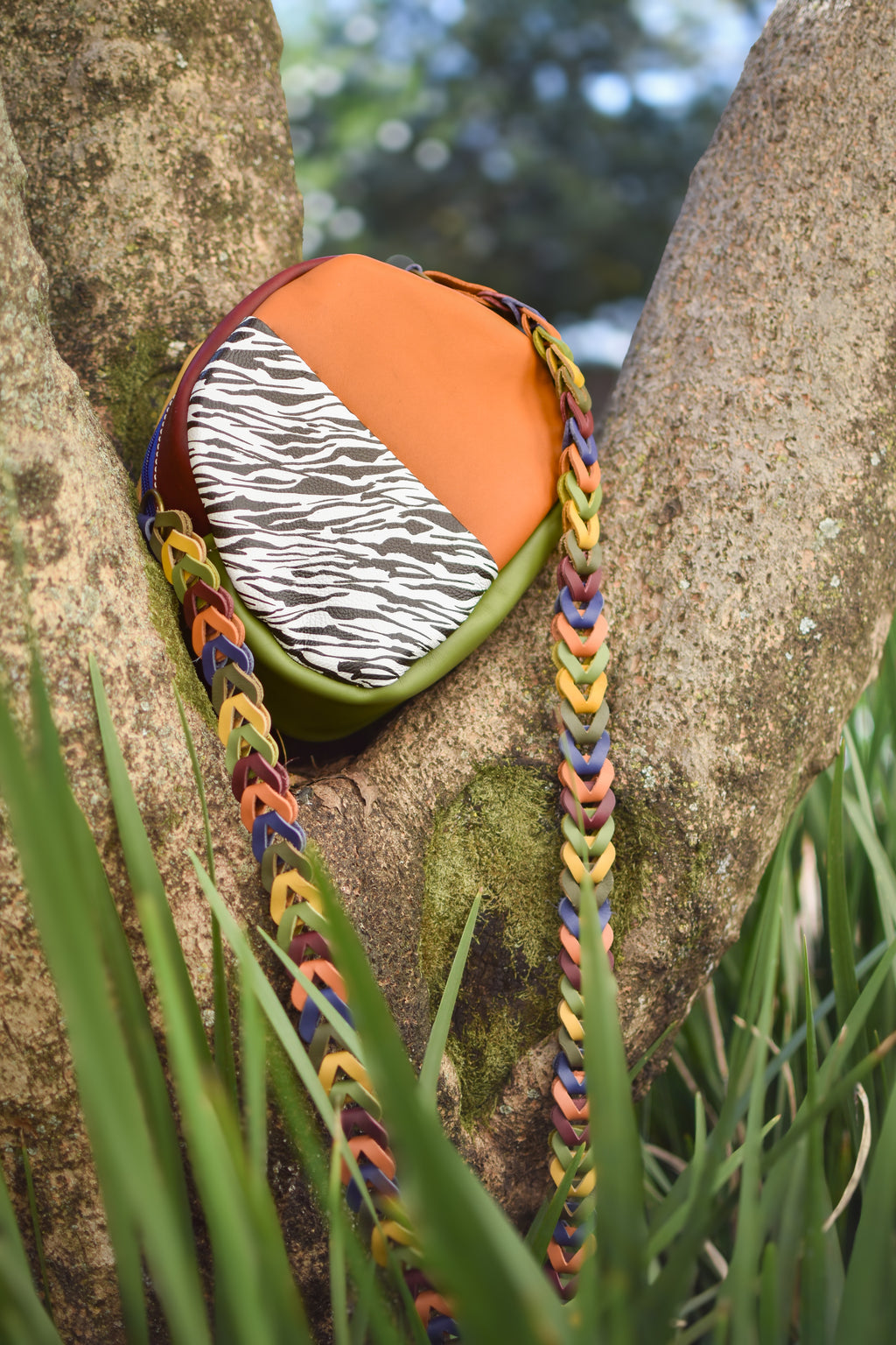 Handbag Zebra/Orange/Green