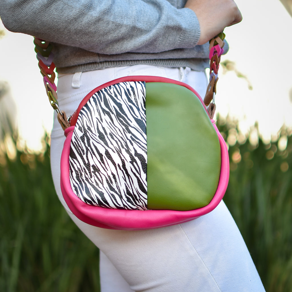 Handbag Zebra/Green Pink