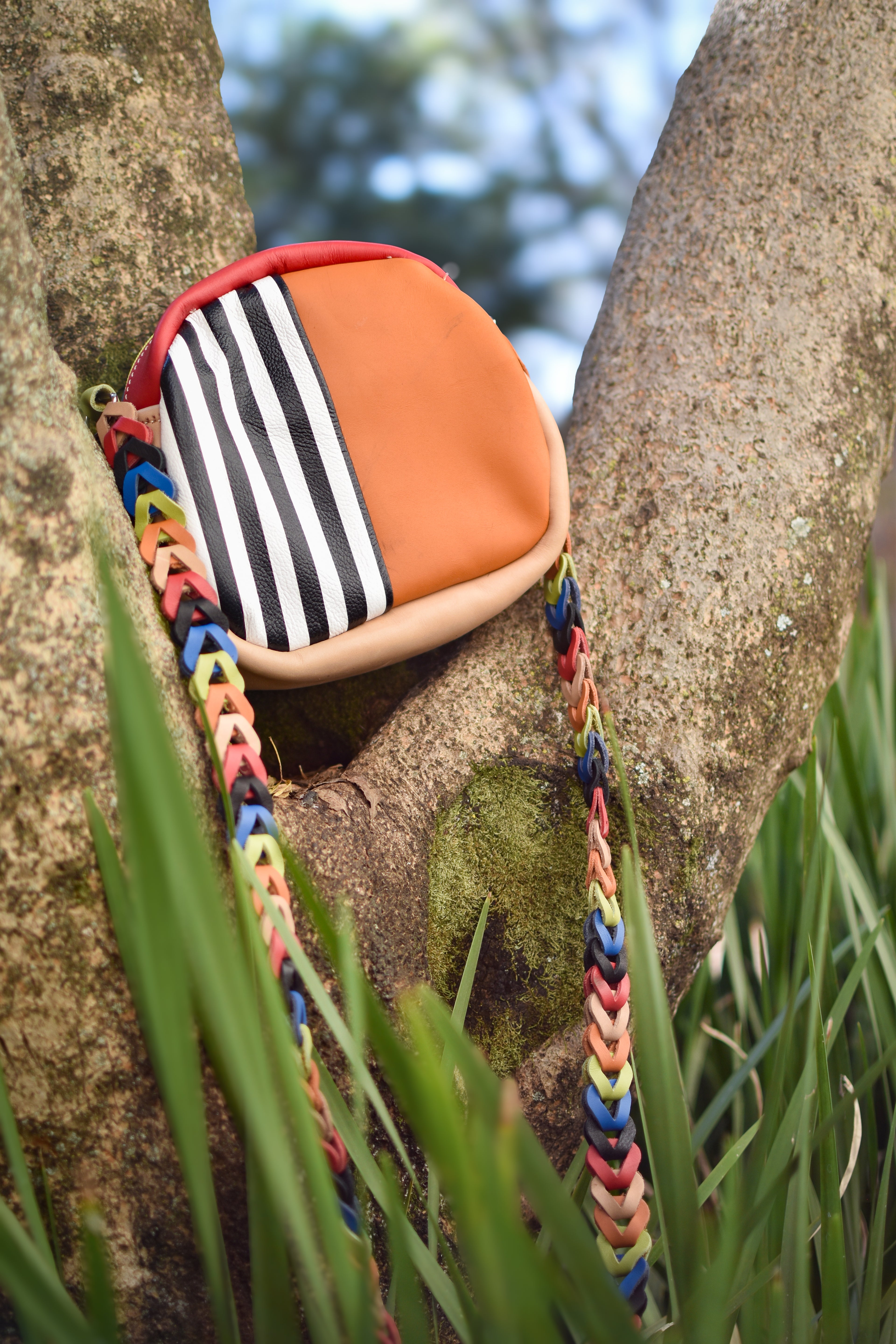 Handbag Stripes/Orange/Nude