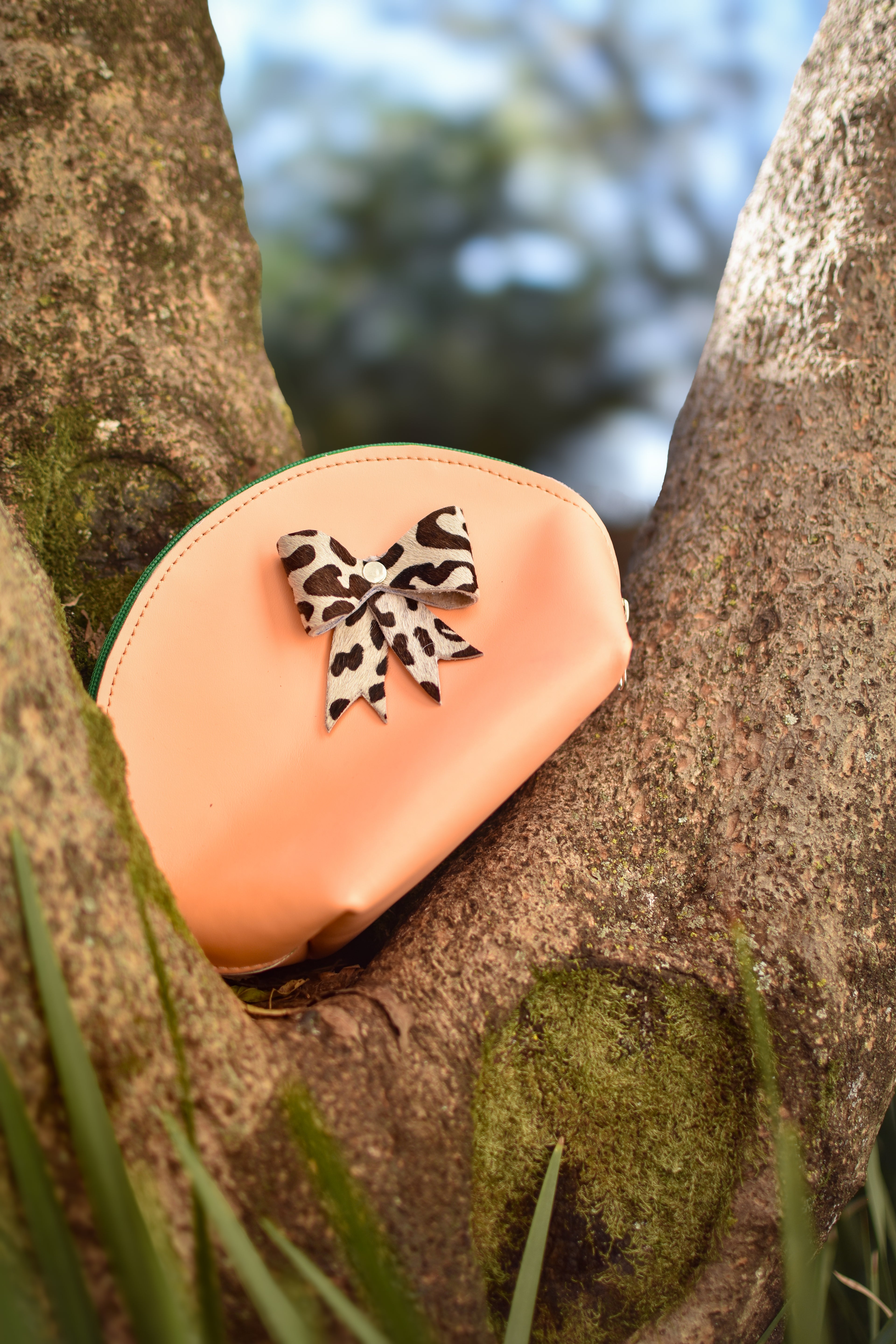 Makeup Bag Peach/Cheetah