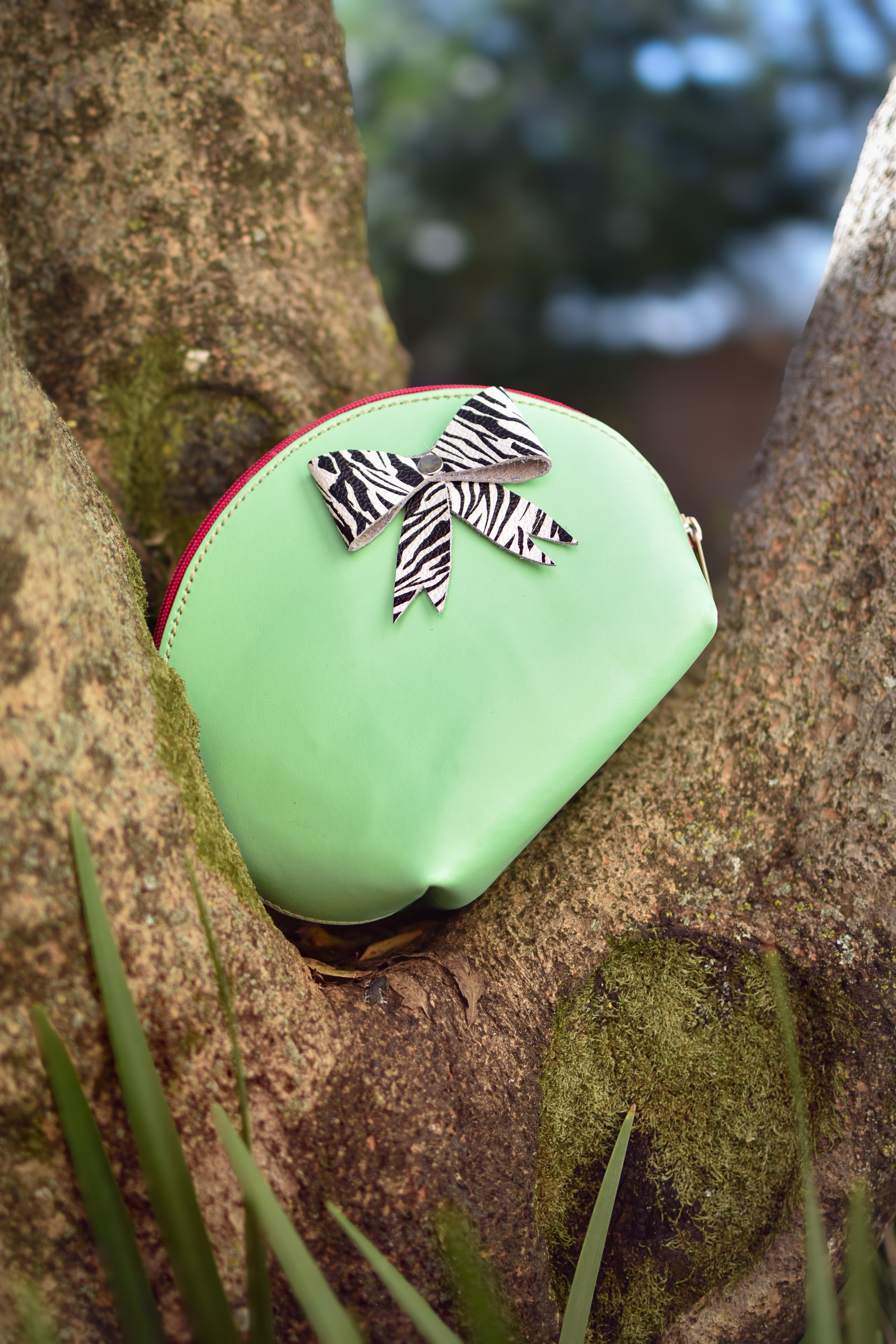 Makeup Bag Lime Green/Zebra
