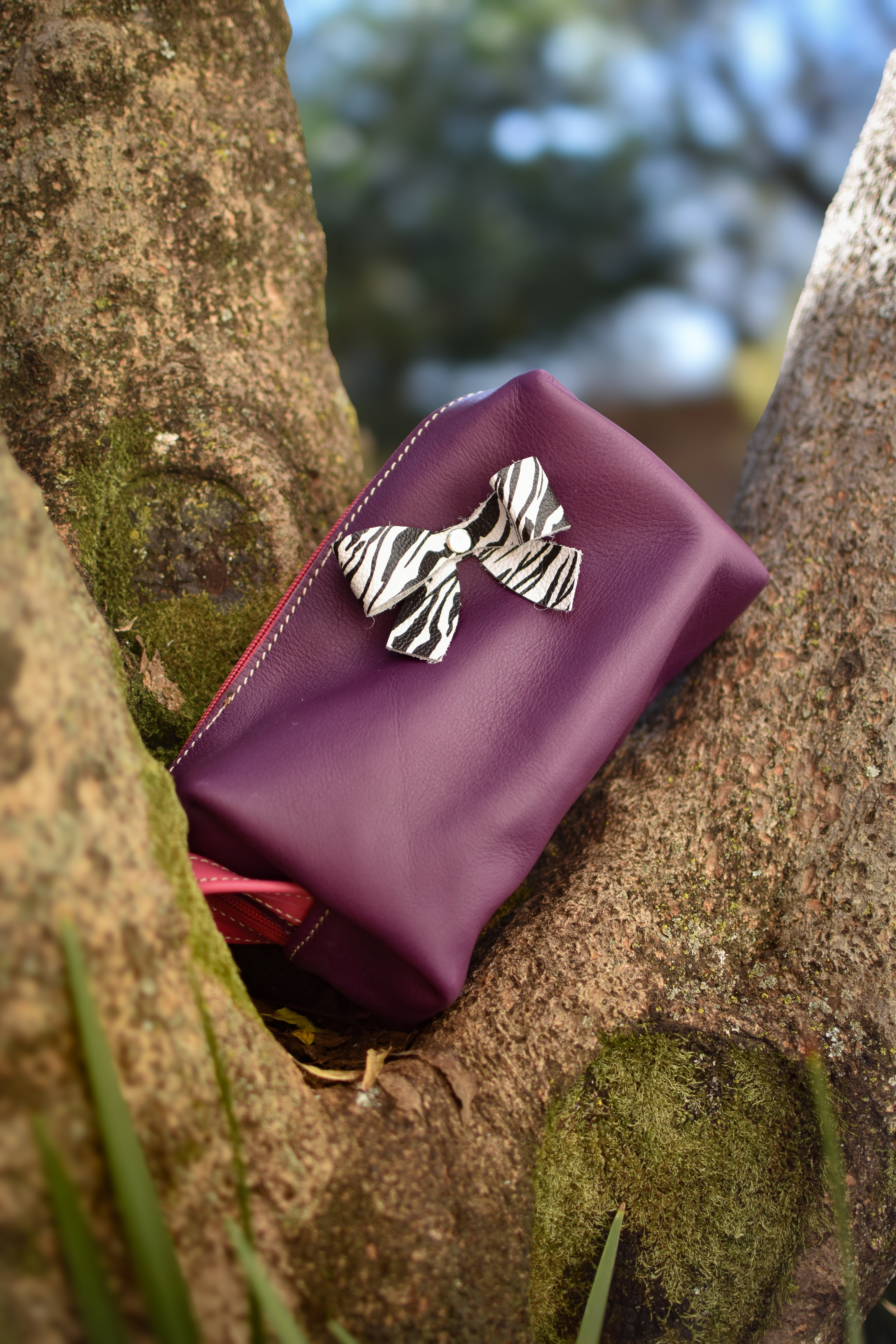 Pencil Bag Dark Purple & Bow