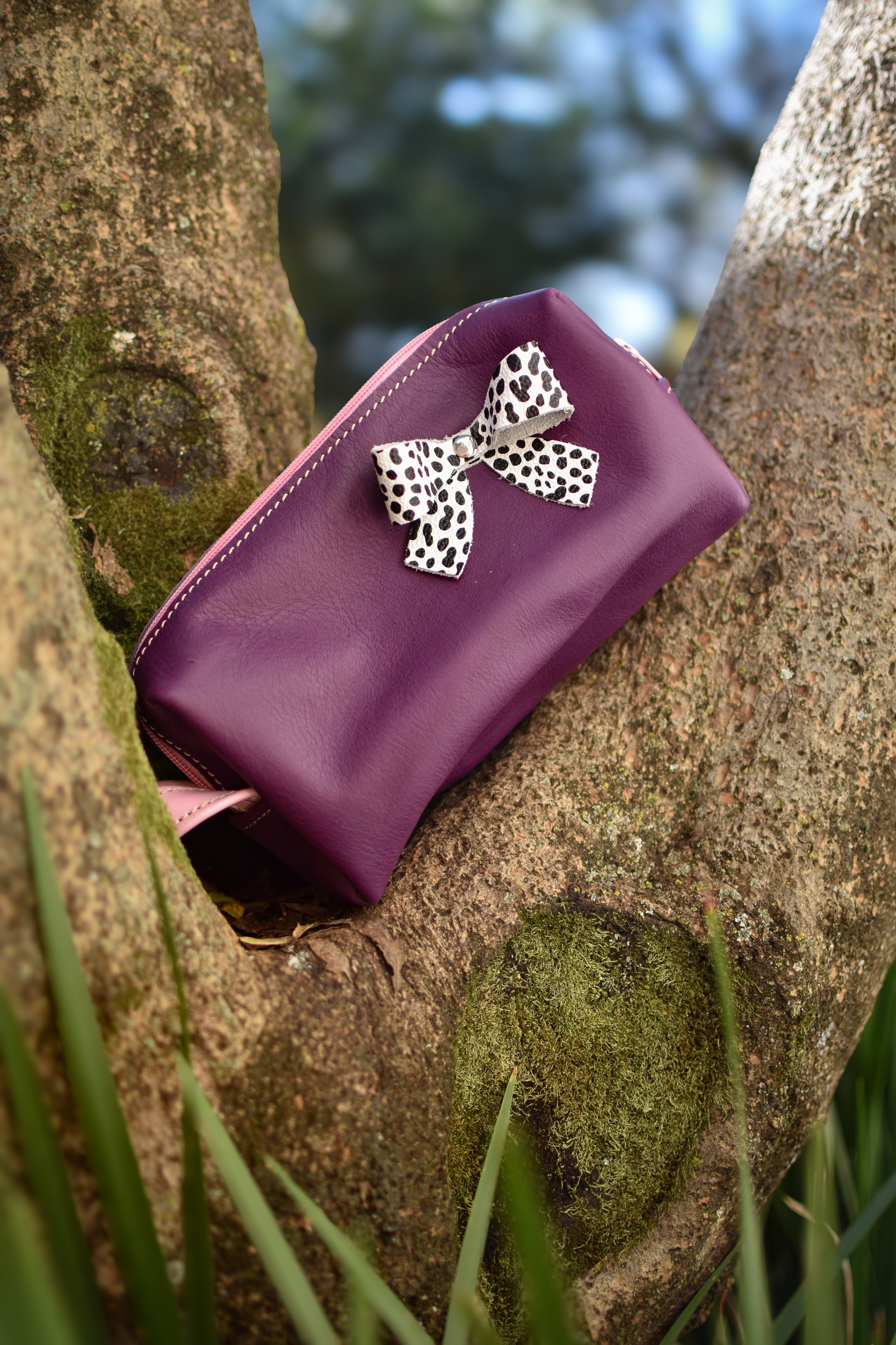 Pencil Bag Dark Purple & Bow